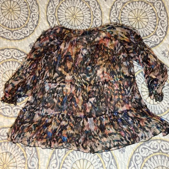 Johnny Was Sheer Shell Watercolor Size Medium Silk - Picture 9 of 13